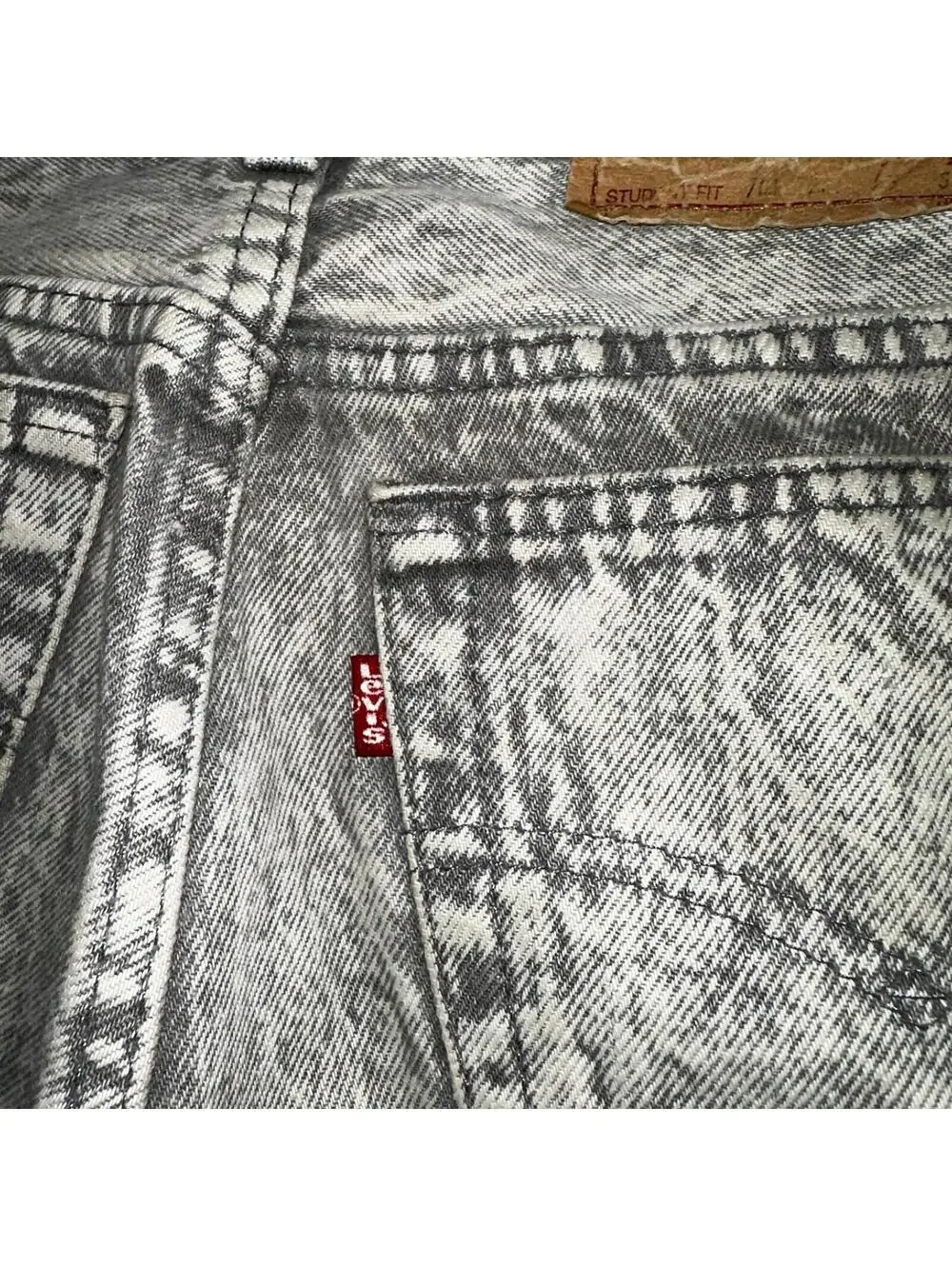 Levis 501 Vintage 80s USA XX Straight Leg Jeans Gray Acid Wash 28x30 Act 26x27